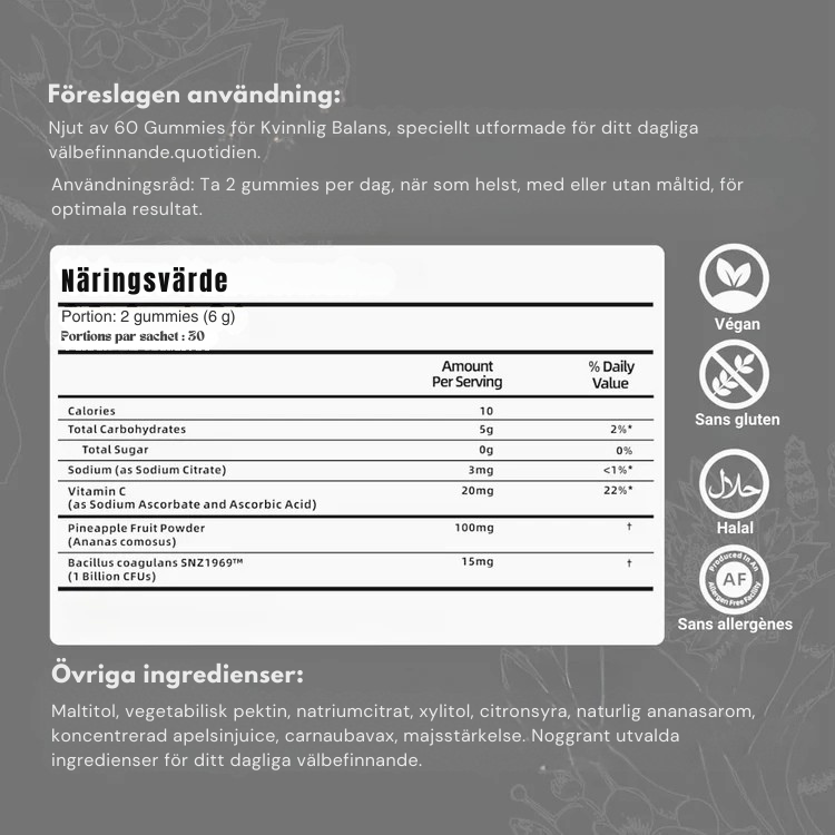 IntimFrisk - Gummibonbons för kvinnlig balans