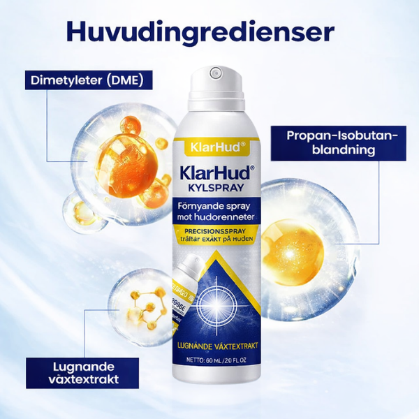 KlarHud® Kylspray | Förnyande spray mot hudorenheter
