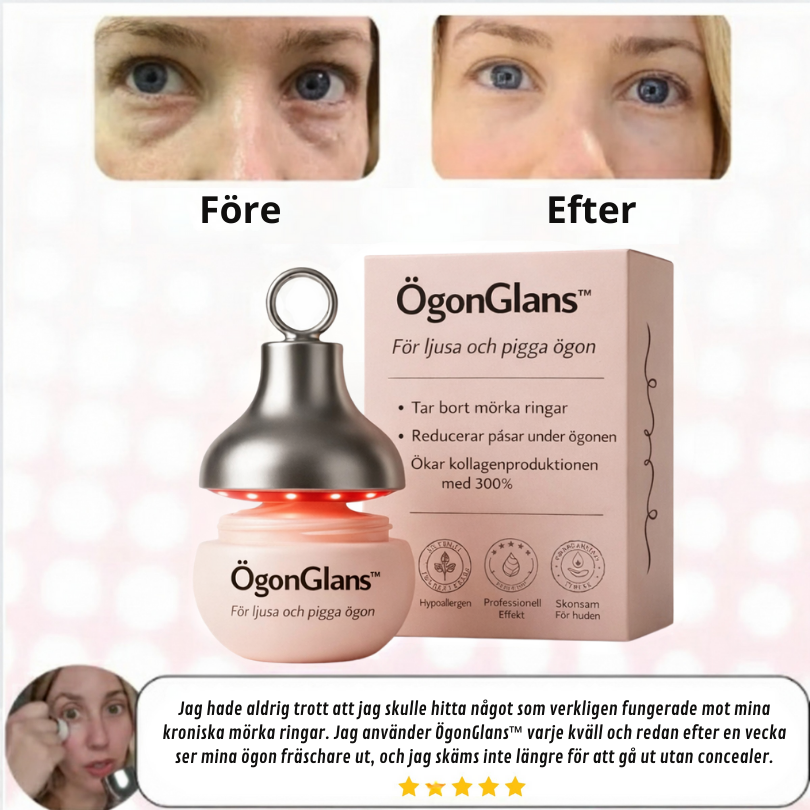 ÖgonGlans™ | Infraröd ögonvård för svullna ögon och mörka ringar