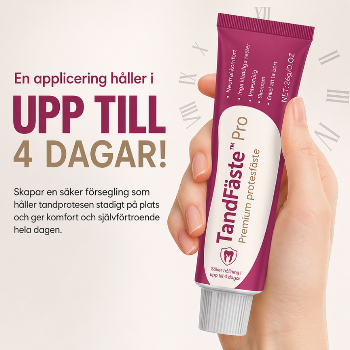 TanfiFaste™ Pro | Säker proteshållning i upp till 4 dagar