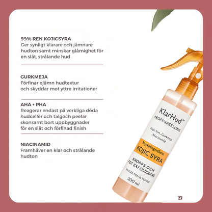 KlarHud | Kojic +Gurkmeja Kroppspeelingspray