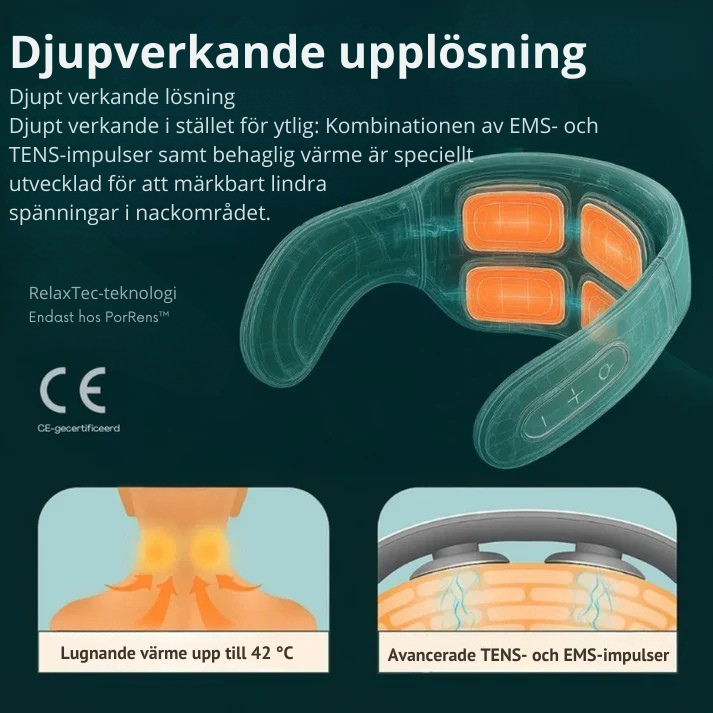 PorRens | 11-i-1-lösning för nacken - Slappna av dina nackmuskler på bara 15 minuter – var och när du vill