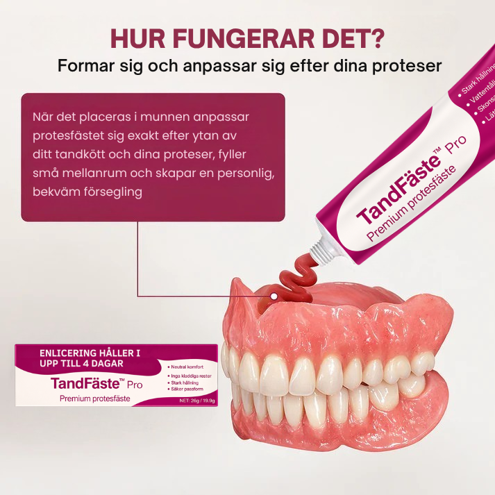 TanfiFaste™ Pro | Säker proteshållning i upp till 4 dagar