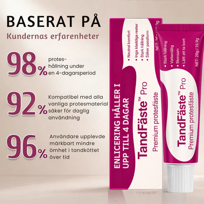 TanfiFaste™ Pro | Säker proteshållning i upp till 4 dagar