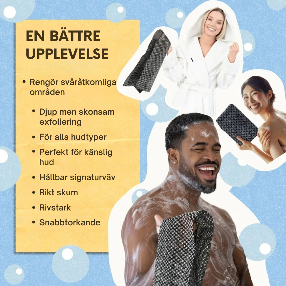 Lysterduk | EXFOLIERANDE ANTIBAKTERIELLT BADÖMENKLADE