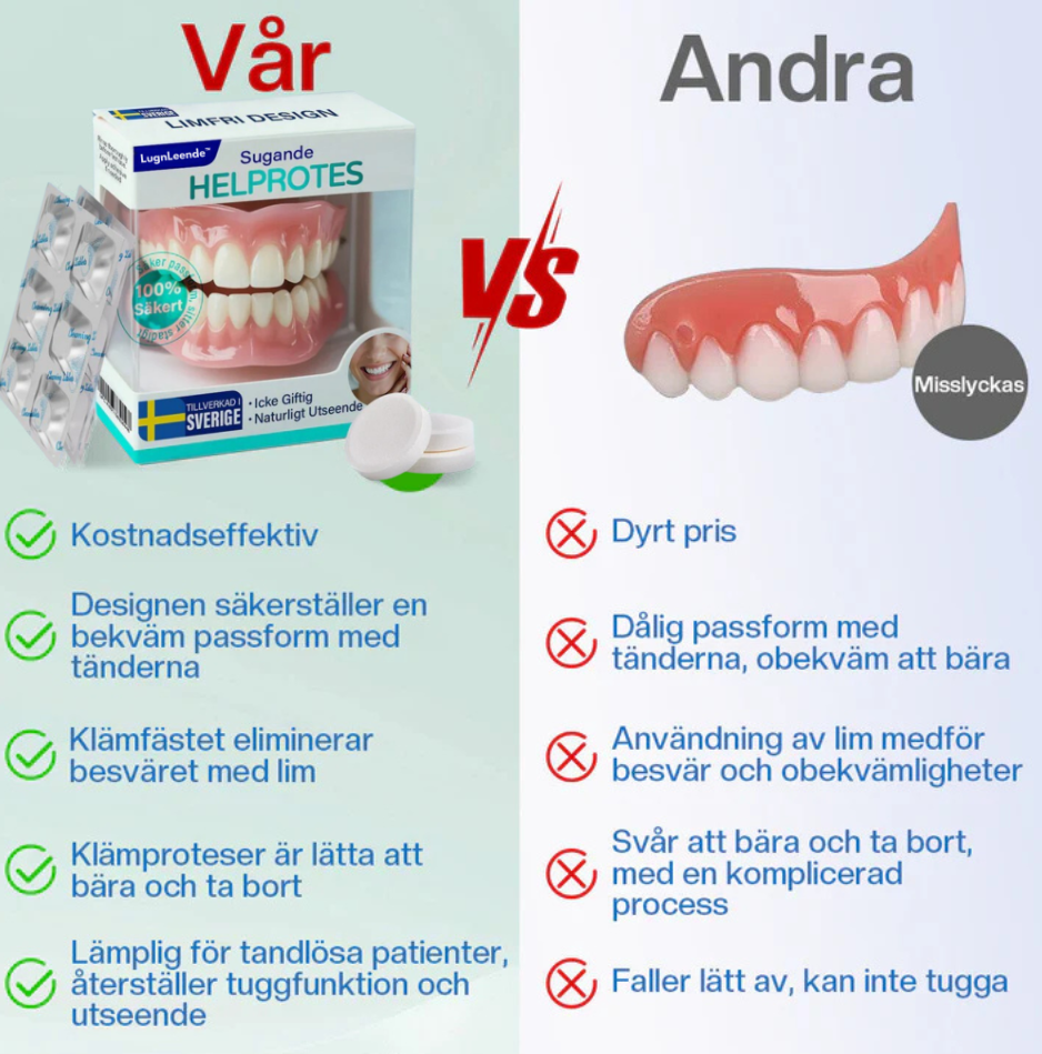 LugnLeende™ Suction-fit Komplett Tandprotes🦷🦷