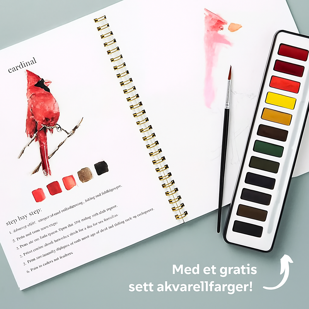 NordicAqua™ | Oppdag roen i akvarell – steg for steg