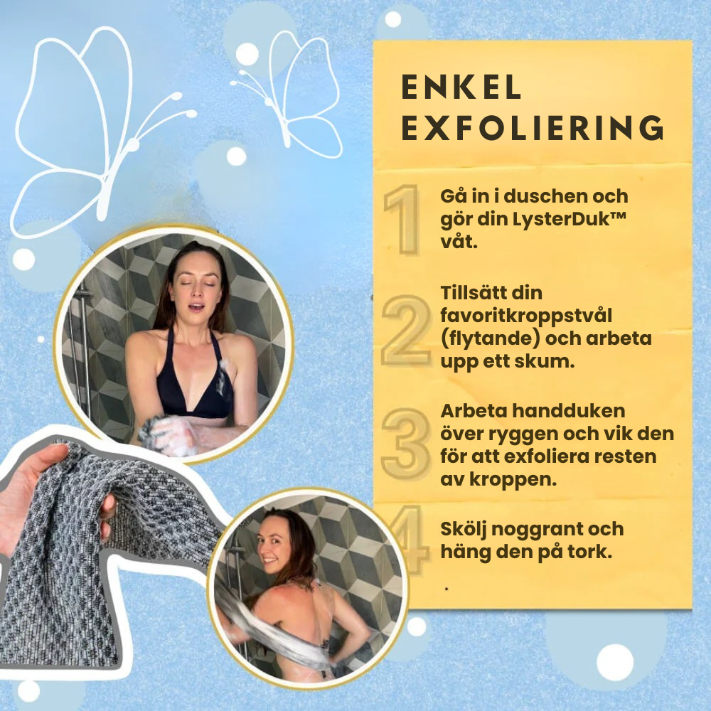 Lysterduk | EXFOLIERANDE ANTIBAKTERIELLT BADÖMENKLADE