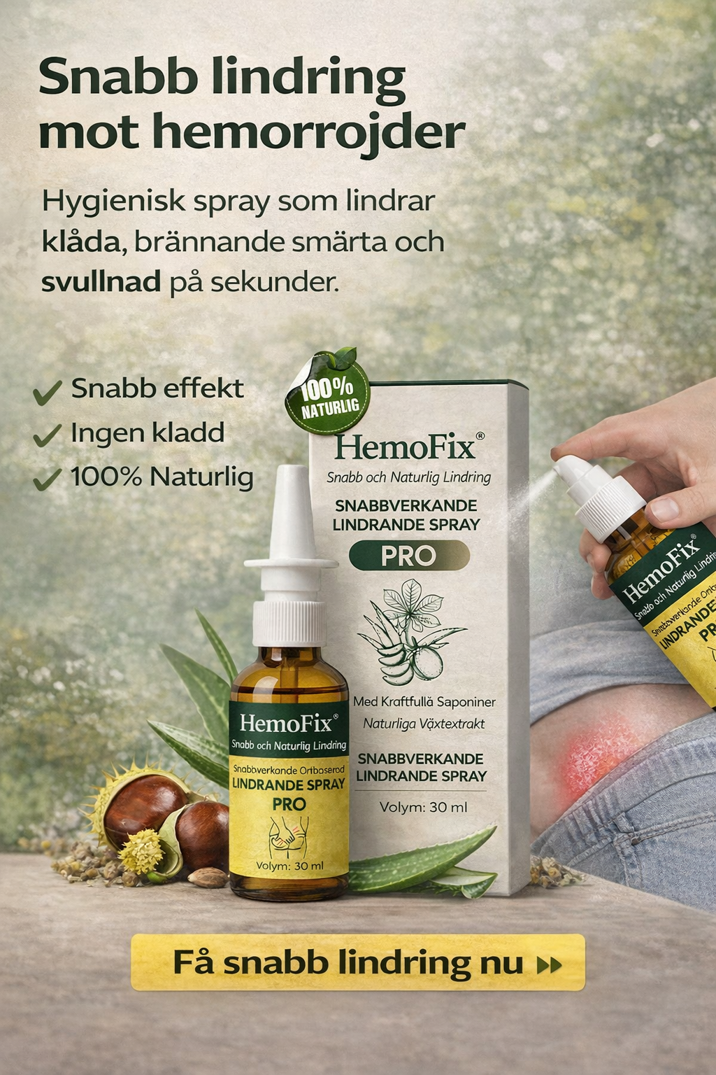 HemoFix | Snabbverkande örtbaserad spray för lindring av hemorrojder