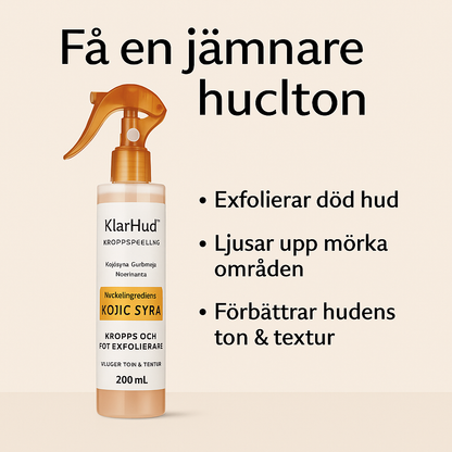 KlarHud | Kojic +Gurkmeja Kroppspeelingspray