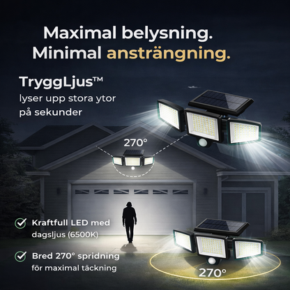 TryggLjus™ | LED-vägglampa för utomhusbruk med rörelsesensor