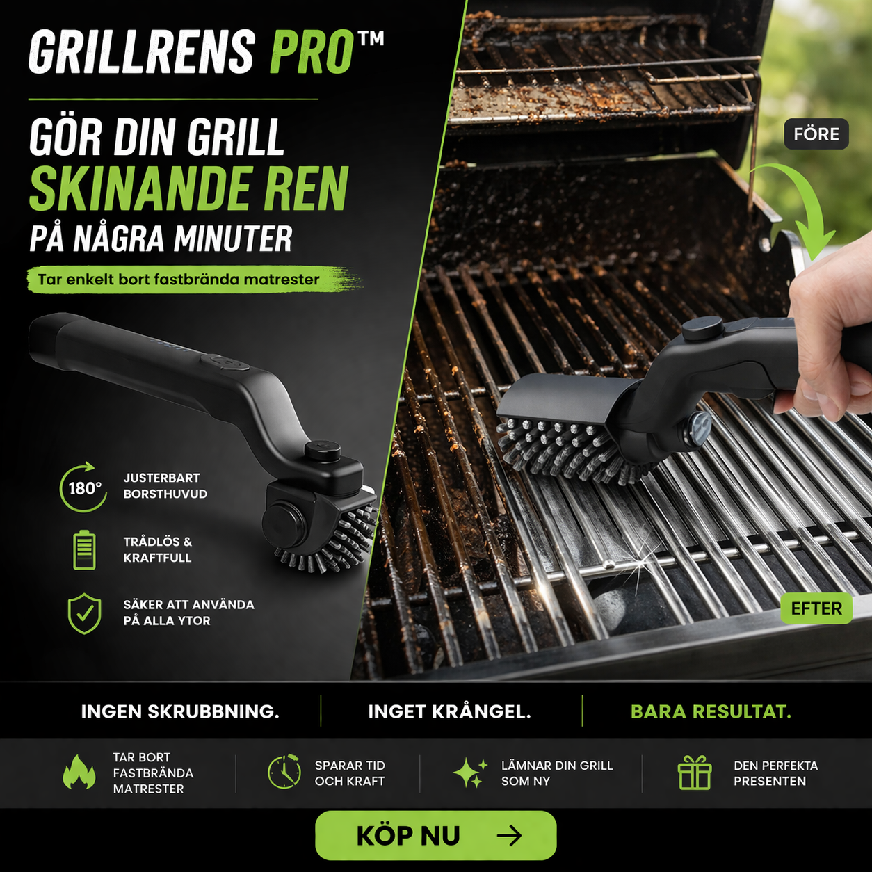 Grillrens pro™ | Trådlös elektrisk grillrengörare