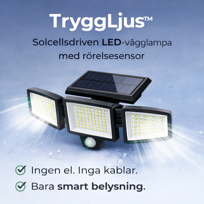 TryggLjus™ | LED-vägglampa för utomhusbruk med rörelsesensor