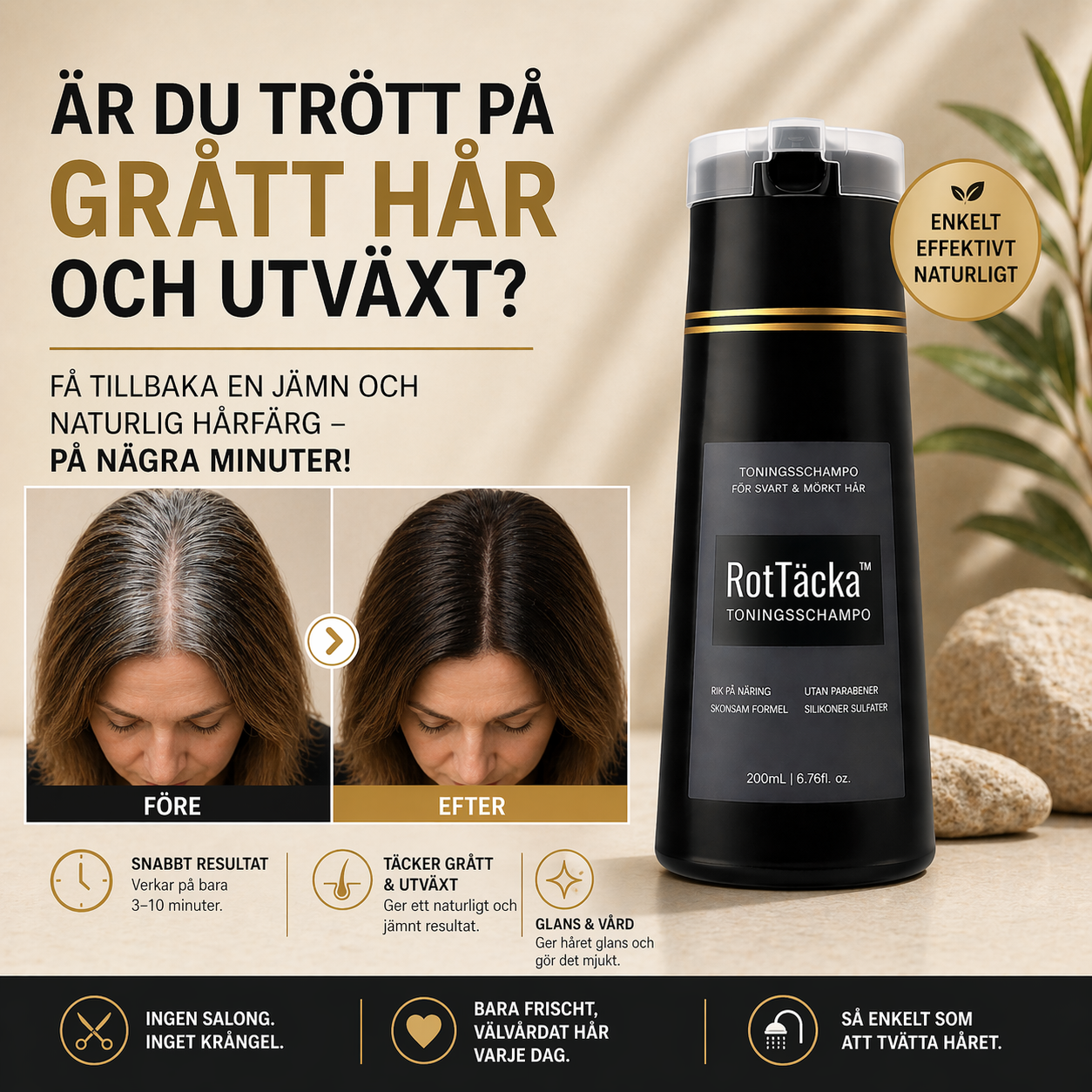 RotTäcka™ | Färgschampo helt fritt från ammoniak, väteperoxid och PPD