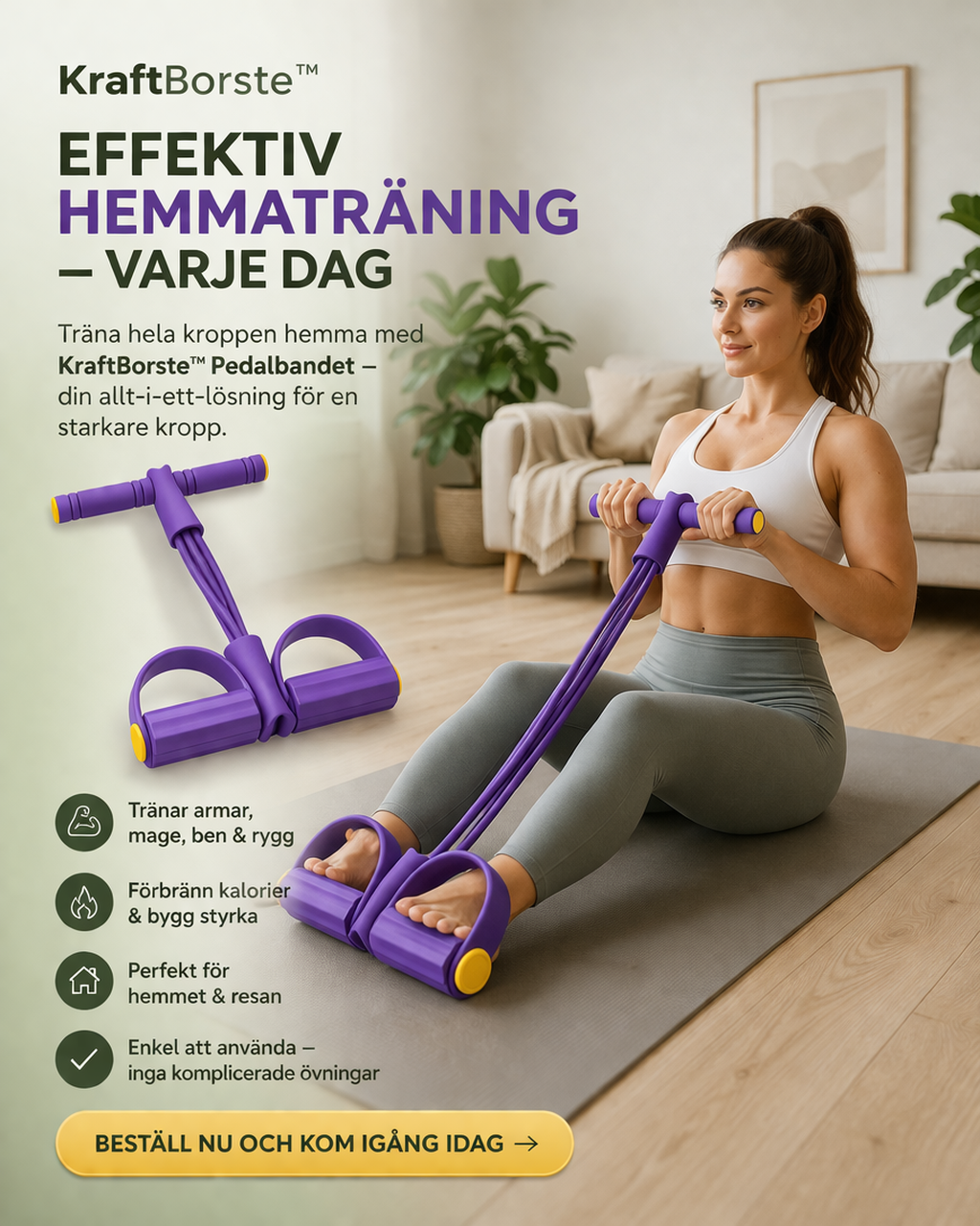 KraftBorste™ | Multifunktionellt träningsband för hela kroppen